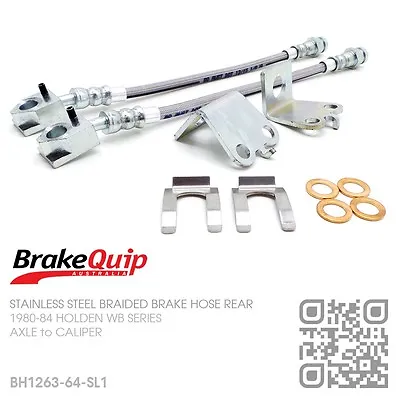 Braided Rear Disc Brake Hose Axle->caliper [holden Wb Statesman Deville/caprice] • $174.50